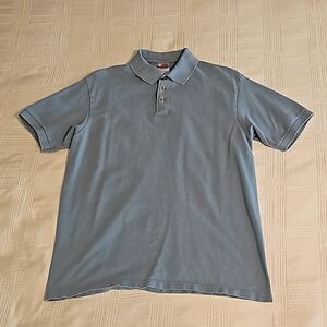 Men's washed blue Hanes Polo shirt